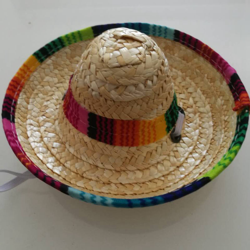 Pet Mexican Straw Hat Pet Cat Sun Hat