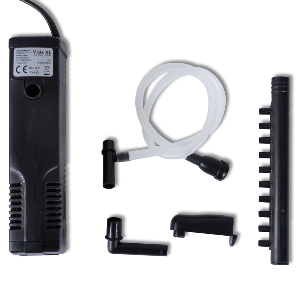 Aquarium filter pump, aquarium filter, Aquafilter 300L/h, aquarium filter pump with activated carbon