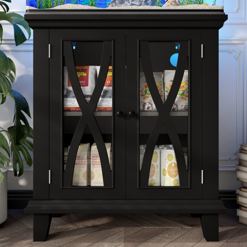 20-gallon Aquarium Rack With 4 AC Outlets And 2 USB Outlets, Farmhouse-style Decorative Aquarium Rack Furniture With Adjustable Shelves 10-20 Gallon Reptile And Turtle Rack With Cabinet Storage Space