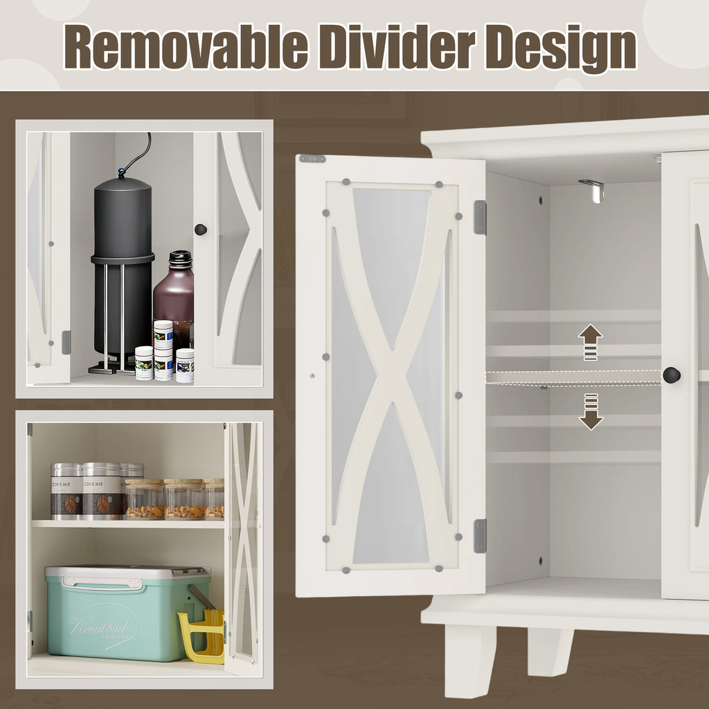 20-gallon Aquarium Rack With 4 AC Outlets And 2 USB Ports, Farmhouse-style Decorative Aquarium Rack Furniture With Adjustable Shelves 10-20 Gallon Reptile And Turtle Rack With Storage Cabinet, Beige.