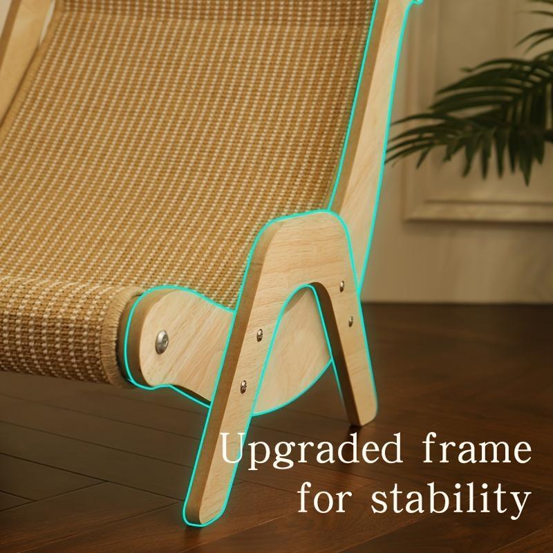 2-in-1 Cat Hammock And Scratching Post Durable Linen Rope Pet Rest Chair For All Seasons